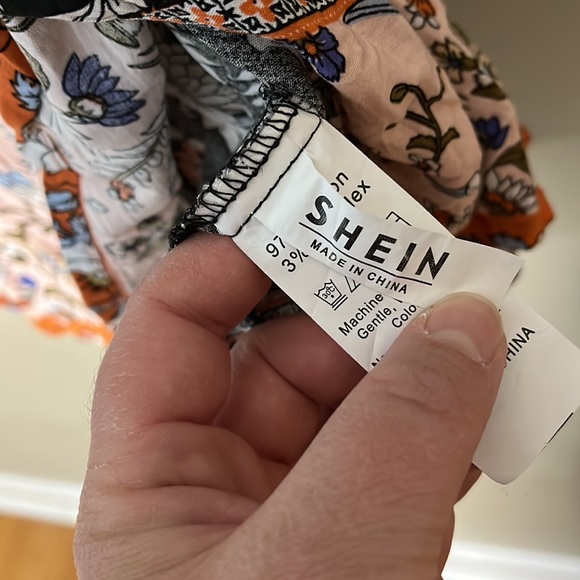 Bird Print Tunic Dress Size L - Picture 6 of 8